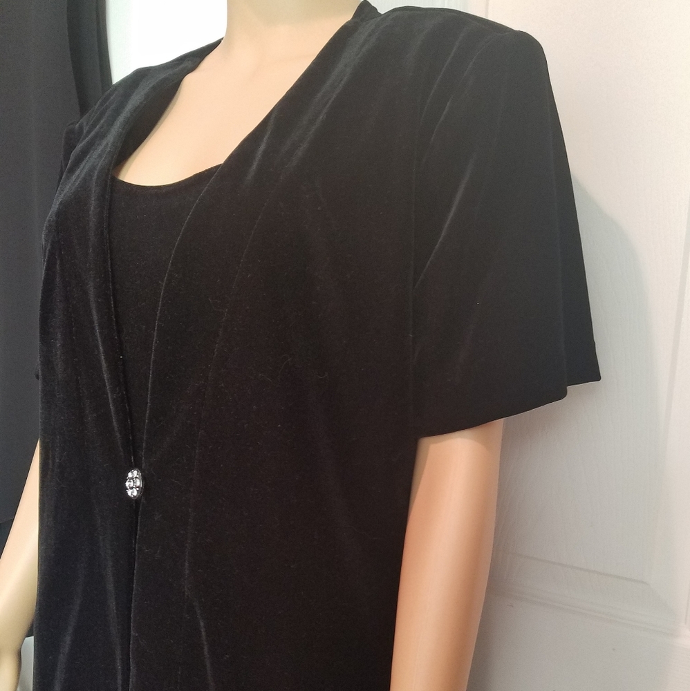 Another Thyme Black Velour Floor Length